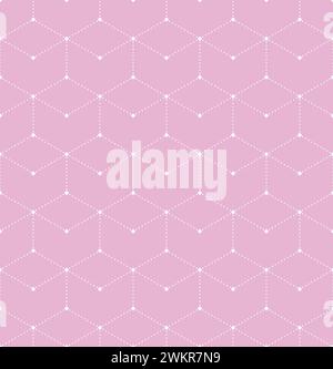 Abstract geometric pattern with rhombuses, points. A seamless vector background. White and pink texture. Graphic modern pattern Stock Vector