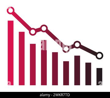 Graph with decrease report. Diagram with recession and bankruptcy ...