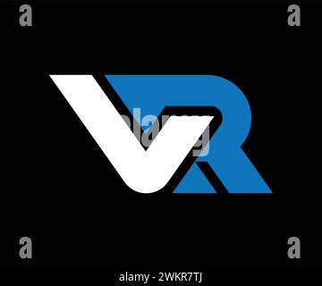 V R logo design vector template Stock Vector