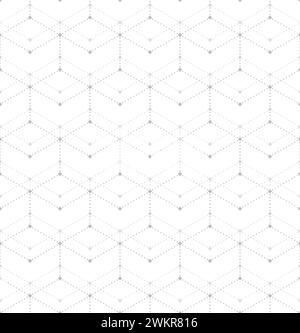 Abstract geometric pattern with rhombuses, points. A seamless vector background. White and grey texture. Graphic modern pattern Stock Vector