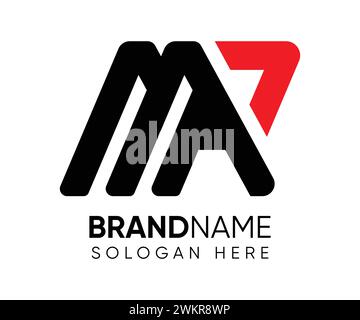 m p logo design vector template Stock Vector