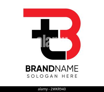 t b logo design vector template Stock Vector