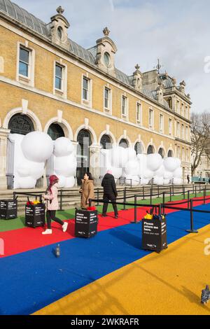 Inflatable art installations at The Balloon Museum, Old Billingsgate Market, City of LOndon, England, U.K. Stock Photo