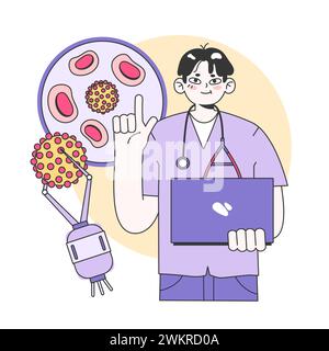 Medical research. Biotechnology, medicine and pharmacology development. Innovative technologies, clinical trials and tests. Flat vector illustration Stock Vector