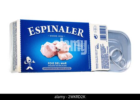 100g Can of Espinaler Cod Livers Stock Photo