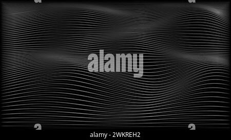 Abstract background with grey waving lines Stock Vector
