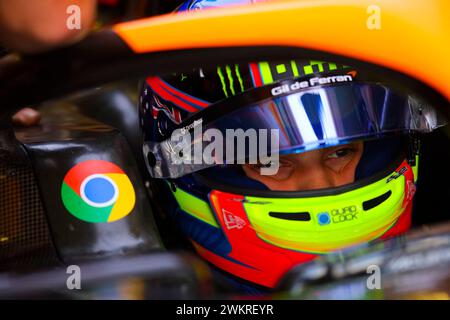 PIASTRI Oscar (aus), McLaren F1 Team MCL38, portrait during the Formula 1 Aramco pre-season testing 2024 of the 2024 FIA Formula One World Championship from February 21 to 23, 2024 on the Bahrain International Circuit, in Sakhir, Bahrain - Photo DPPI Stock Photo