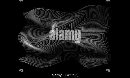 Abstract background with grey waving lines Stock Vector
