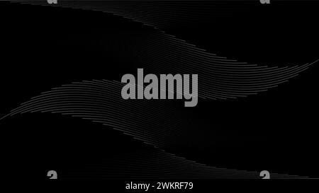 Abstract background with grey waving lines Stock Vector