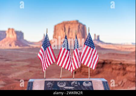 Vietnam Veterans memorial in Monument Valley, which is famous for its iconic buttes and for featuring in several John Ford western movies. Stock Photo