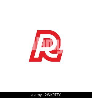 letter pr outline simple geometric logo vector Stock Vector