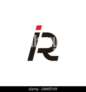 letter ir simple dot line geometric logo vector Stock Vector