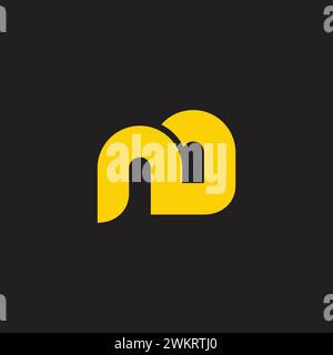 letter nm windows house simple vintage logo vector Stock Vector