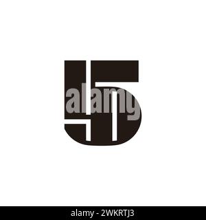 number 5d simple stripes geometric logo vector Stock Vector