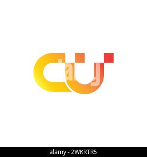 letter cu dot pixel geometric gradient logo vector Stock Vector