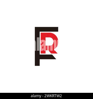 letter fr colorful linked stripes line logo vector Stock Vector