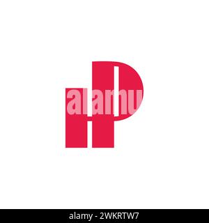 letter hp stripes linked simple logo vector Stock Vector