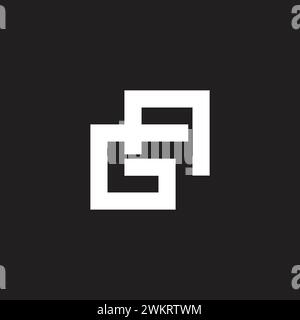 letter ga linked squares line logo vector Stock Vector