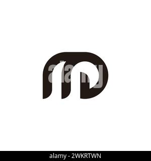letter md linked curves geometric line logo vector Stock Vector