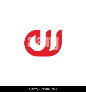 letter w power button simple geometric logo vector Stock Vector