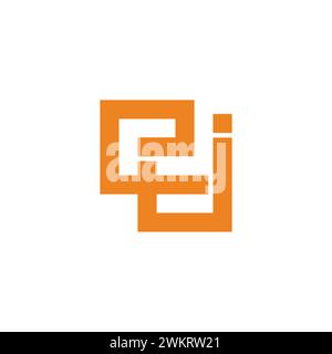 letter ej linked linear geometric logo vector Stock Vector