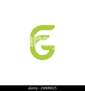 letter fg abstract curves geometric logo vector Stock Vector
