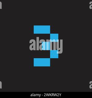 letter 3c simple pixels logo vector Stock Vector