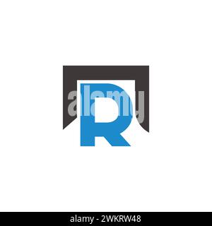 letter r simple colorful home door gate logo vector Stock Vector