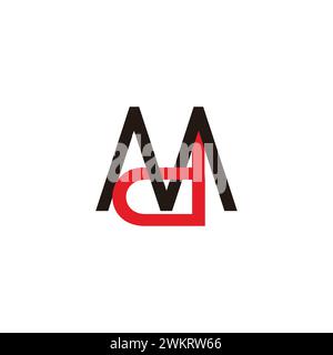 letter md simple linked colorful logo vector Stock Vector