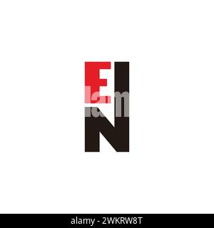 letter en colorful linked tall font logo vector Stock Vector