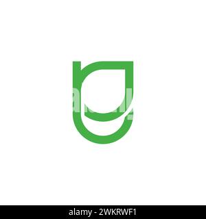 letter p smile organic leaf logo vector Stock Vector