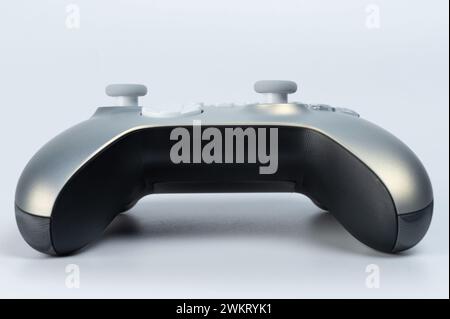 New game controller with white stick bottom view isolated Stock Photo
