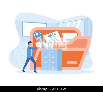 Data management and protection creative metaphor. flat vector modern illustration Stock Vector
