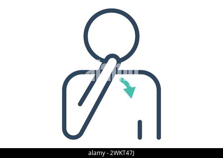 Thank you sign language. thank you icon in sign language with diverse hands, conveying appreciation and inclusivity. line icon style. element illustra Stock Vector