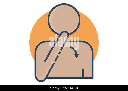 Thank you sign language. thank you icon in sign language with diverse hands, conveying appreciation. flat line icon style. element illustration Stock Vector