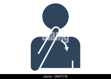 Thank you sign language. thank you icon in sign language with diverse hands, conveying appreciation. solid icon style. element illustration Stock Vector