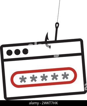 Password phishing line icon, security and hack, vector graphics, a linear pattern Stock Vector