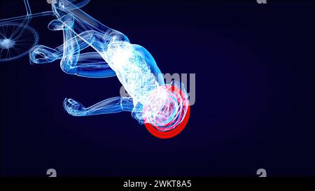 Abstract illustration of a Cyclist and a concussion Stock Photo