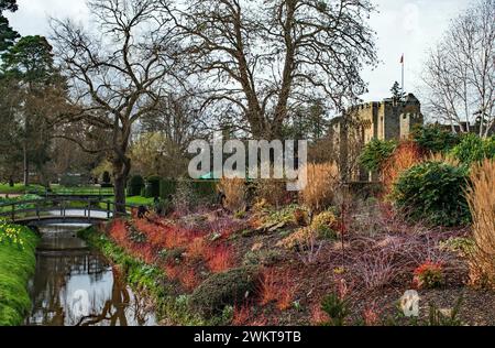 Hever Castle and Gardens in February, Hever, Kent England Stock Photo