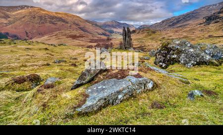 The Praying Hands of Mary or Fionn's Rock, , Glen Lyon, Perthshire, Scotland Stock Photo