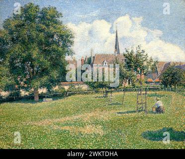 The House of the Deaf Woman and the Belfry at Eragny (La...  1886  Camille Pissarro (FR) Stock Photo