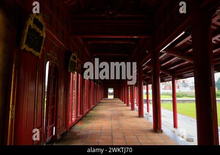 Colonnade in the Imperial Citadel of Hue Stock Photo