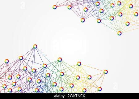 rainbow colorful network diagrams or presentation backgrounds Stock Photo