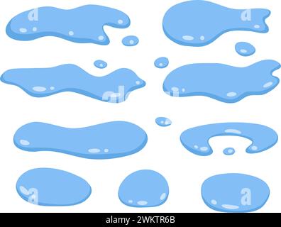 vector water splash collection, water splashes isolated on white background Stock Vector