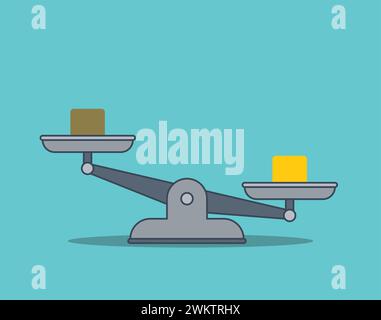 vector scales. imbalance of scales. libra illustration Stock Vector
