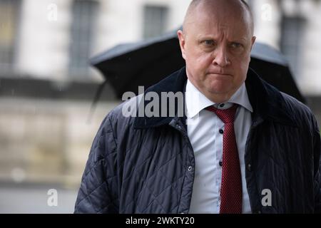 London, UK. 22nd Feb, 2024. Jukka Siukosaari, Finland's Abassador to the UK, arrives at the Cabinet Office Credit: Ian Davidson/Alamy Live News Stock Photo
