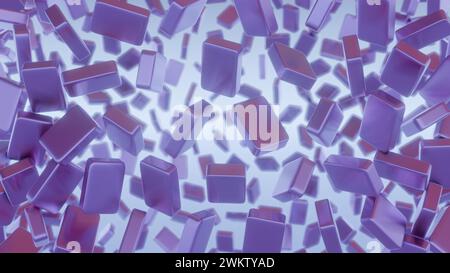 Cubic shapes arranged in a matrix with a 3D twist, forming an abstract and visually intriguing composition. Stock Photo