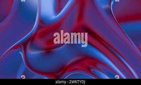 3d vertical banner emerald royal color. Wavy fluid trendy modern background. Stock Photo