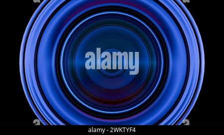 A close-up of a camera lens with multi-colored light painting effects, creating a vibrant and artistic interpretation of the lens's function and beaut Stock Photo