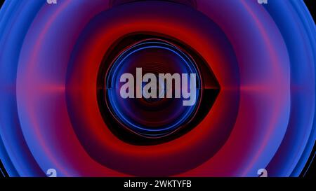 A close-up of a camera lens with multi-colored light painting effects, creating a vibrant and artistic interpretation of the lens's function and beaut Stock Photo
